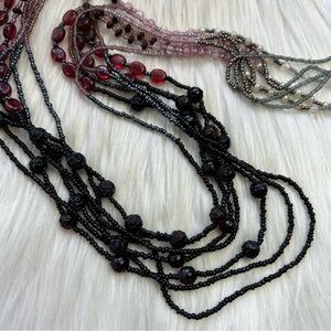 Multi strand beaded rose beaded necklace